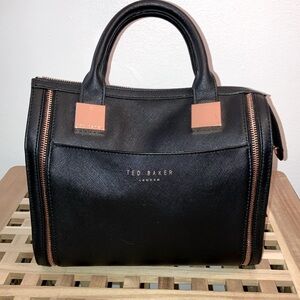 Ted Baker Coated Canvas Satchel with Pink Gold Hardware